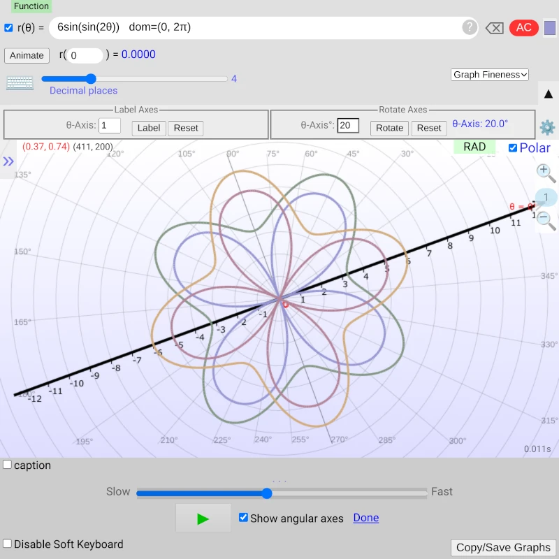 Polar Function Grapher - Oblique Coordinate System