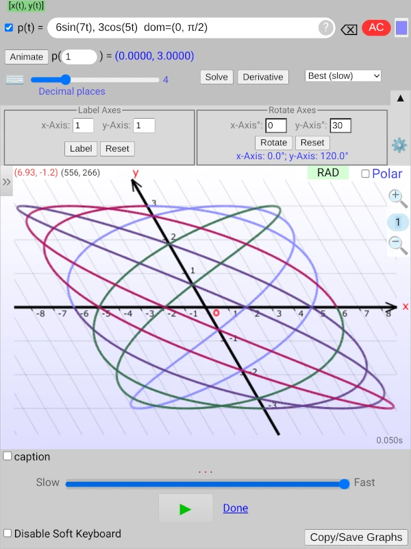 Parametric Equations Grapher - Oblique Coordinate System