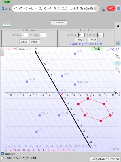 Points Grapher: Cartesian & Polar Coordinates Plotter